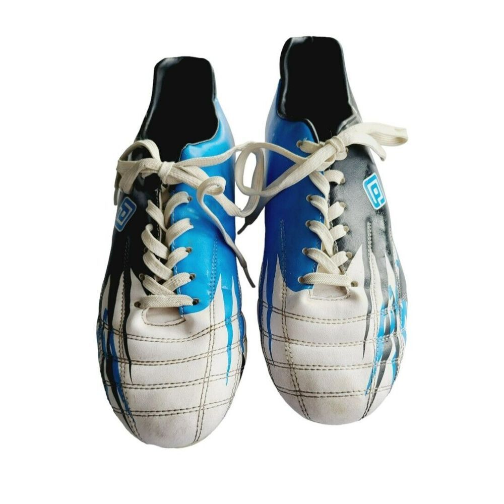 Dream Pairs Mens Soccer Cleats Blue Black White Athletic Shoes Size 8.5